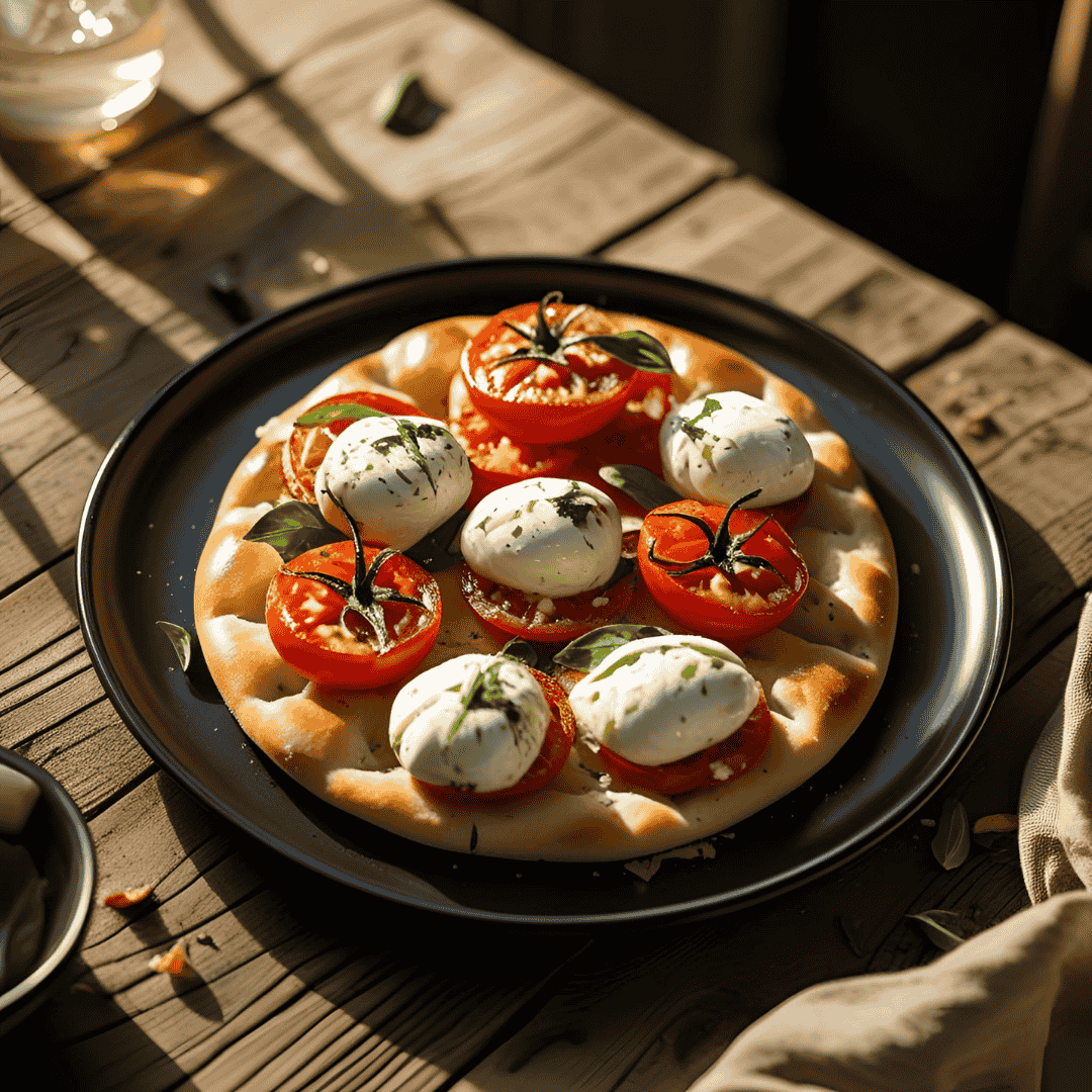 Focaccia With Tomato & Burrata